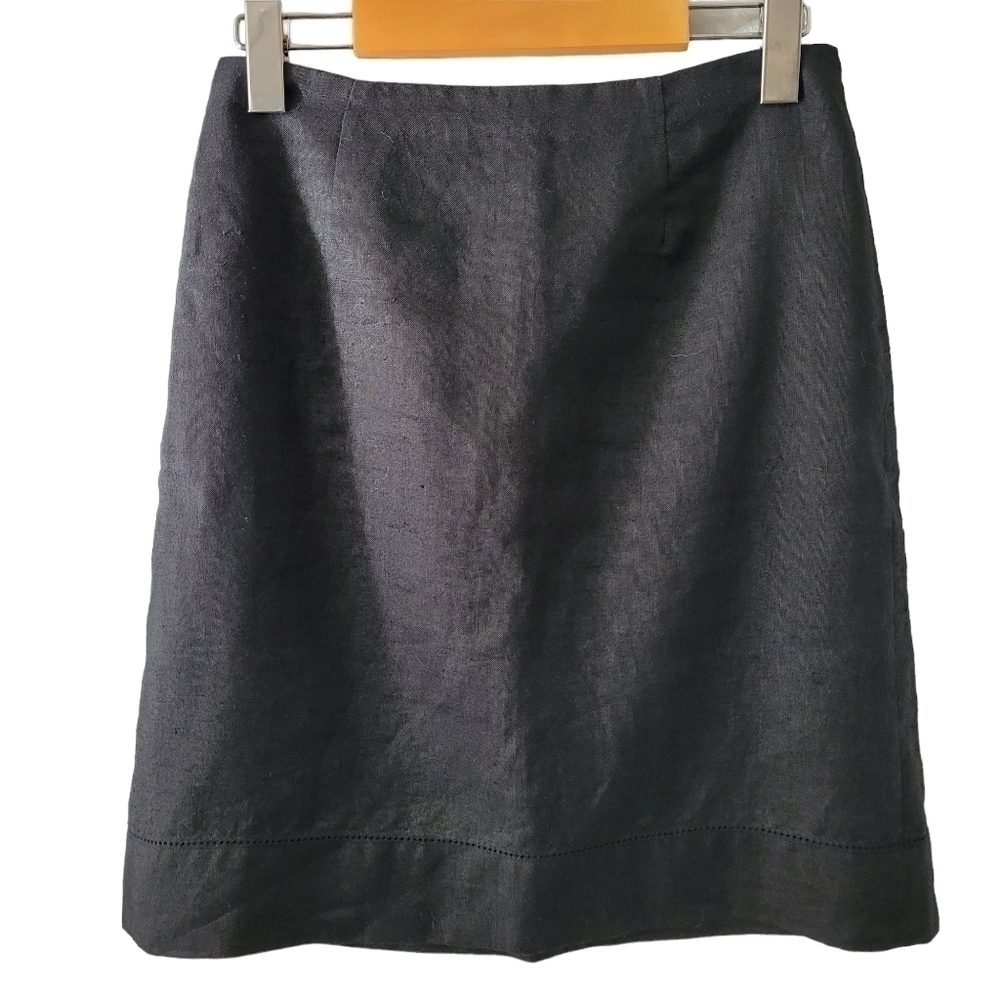 VINTAGE hennes collection midi mini pencil skirt breathable black stitched SZ 6
